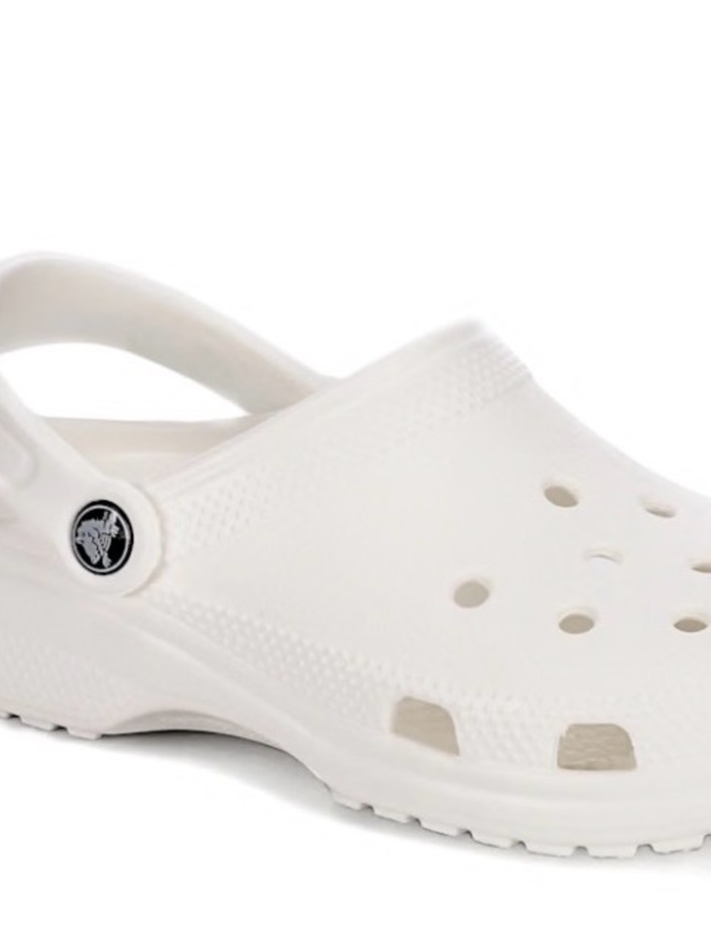 CROCS White Classic Clog with Heel Strap